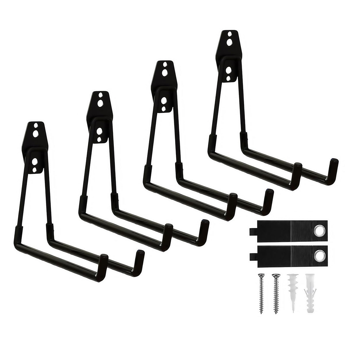 CRXCRC garage hooks 4-pack, 7.7-inch square design for sturdy ladder storage.