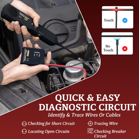 CrysGuard EM415PRO receiver probe tracing path behind panels.