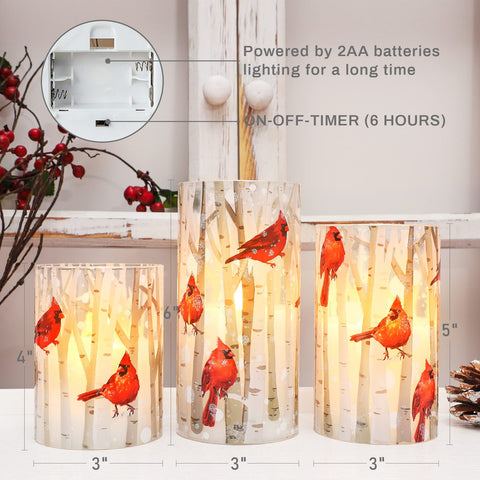 Crystal Club cardinal real wax look flameless candle adds lifelike texture