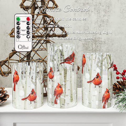 Crystal Club cardinal set with timer function for automated lighting