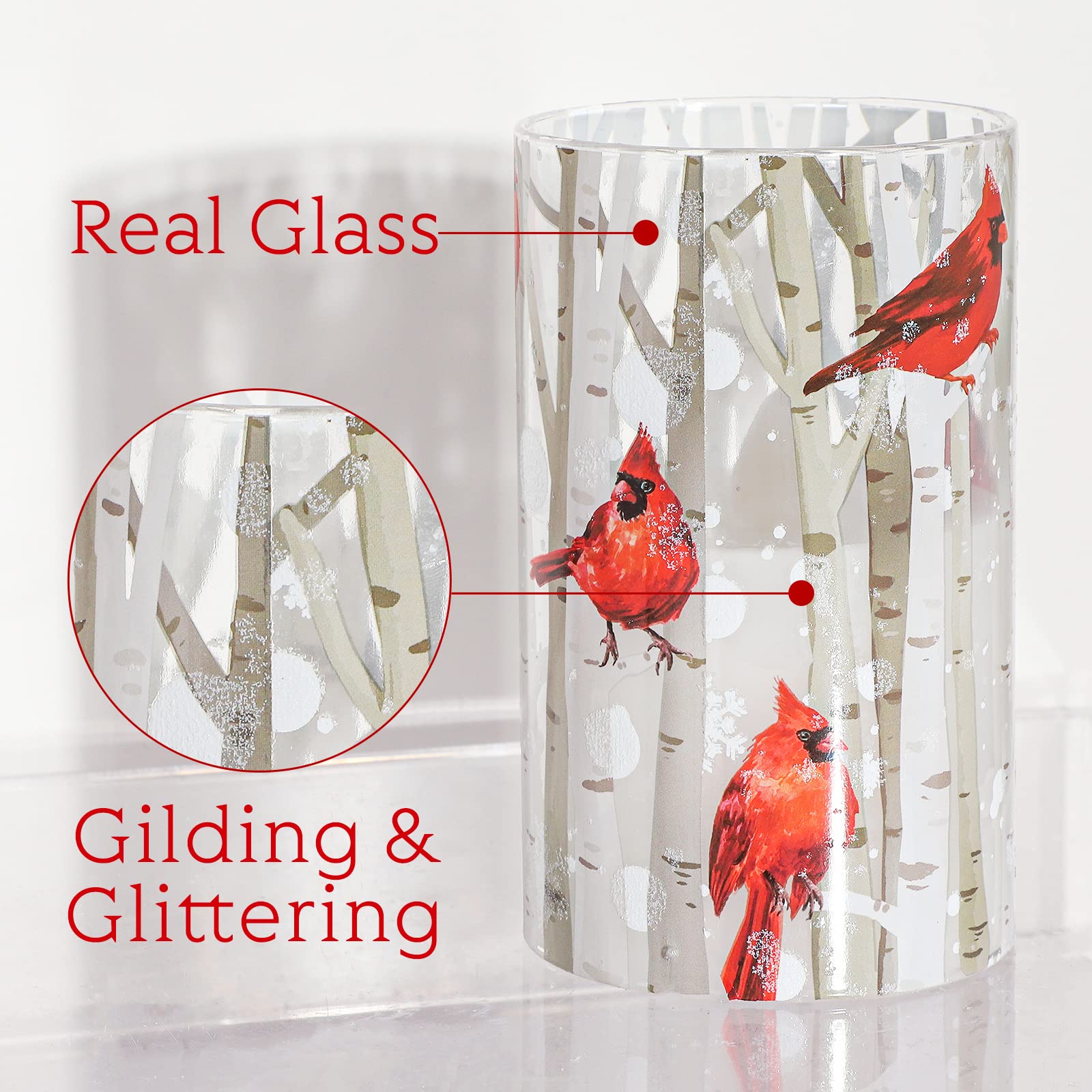 Crystal Club cardinal battery-powered candle offers safe operation and longevity