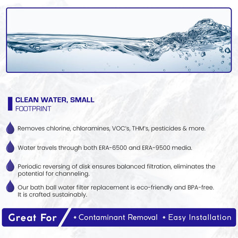 Crystal Quest bath ball replacement connection view, easy-to-install design for hassle-free setup.