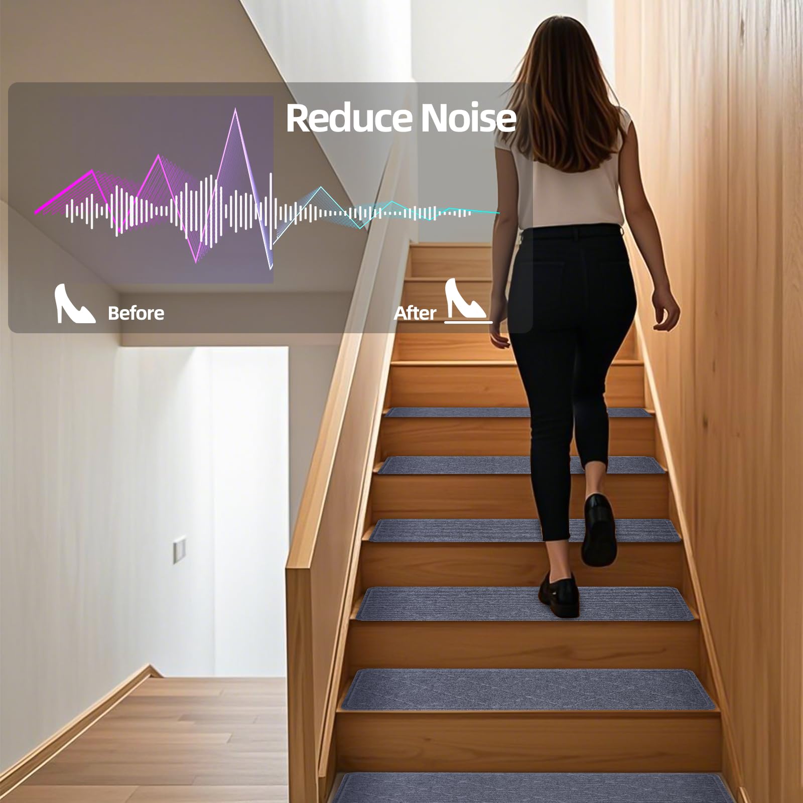 CrystalMX 9x28 inch treads fit most indoor stairs with extra coverage.