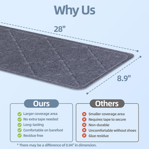 CrystalMX stair treads with adhesive backing simplify installation on clean, dry surfaces.