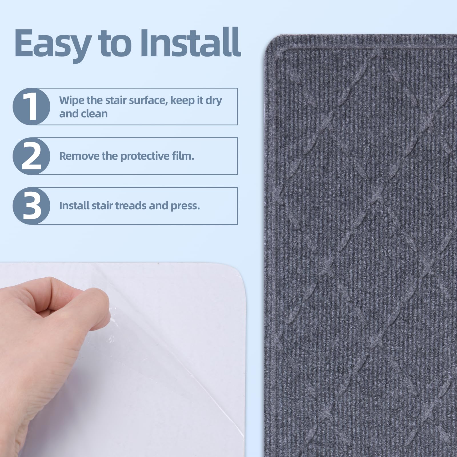 CrystalMX stair treads protect kids, pets, and elders from slips.