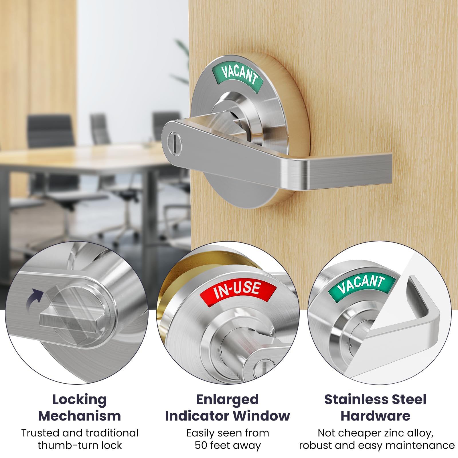 Crystmetal ANSI Grade 2 door handle for reliable performance in high-traffic areas.