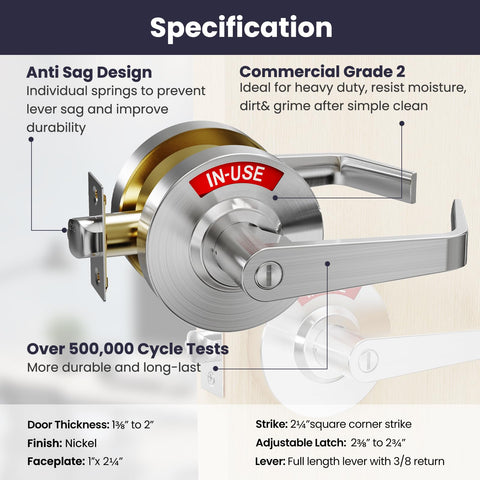 Crystmetal door handle with simple, fast installation guide for standard doors.