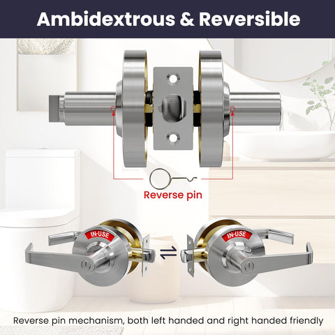 Crystmetal safety notch enables exterior unlocking with a screwdriver in emergencies.