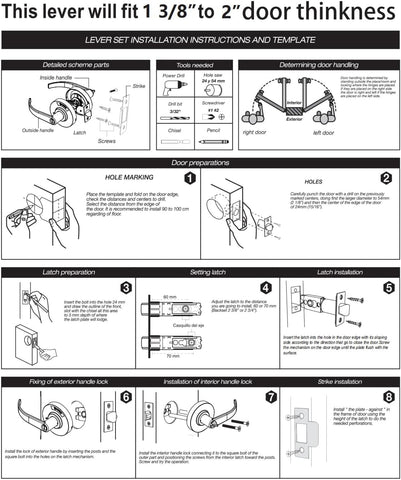 Crystmetal reversible lever works for both right- and left-handed doors.