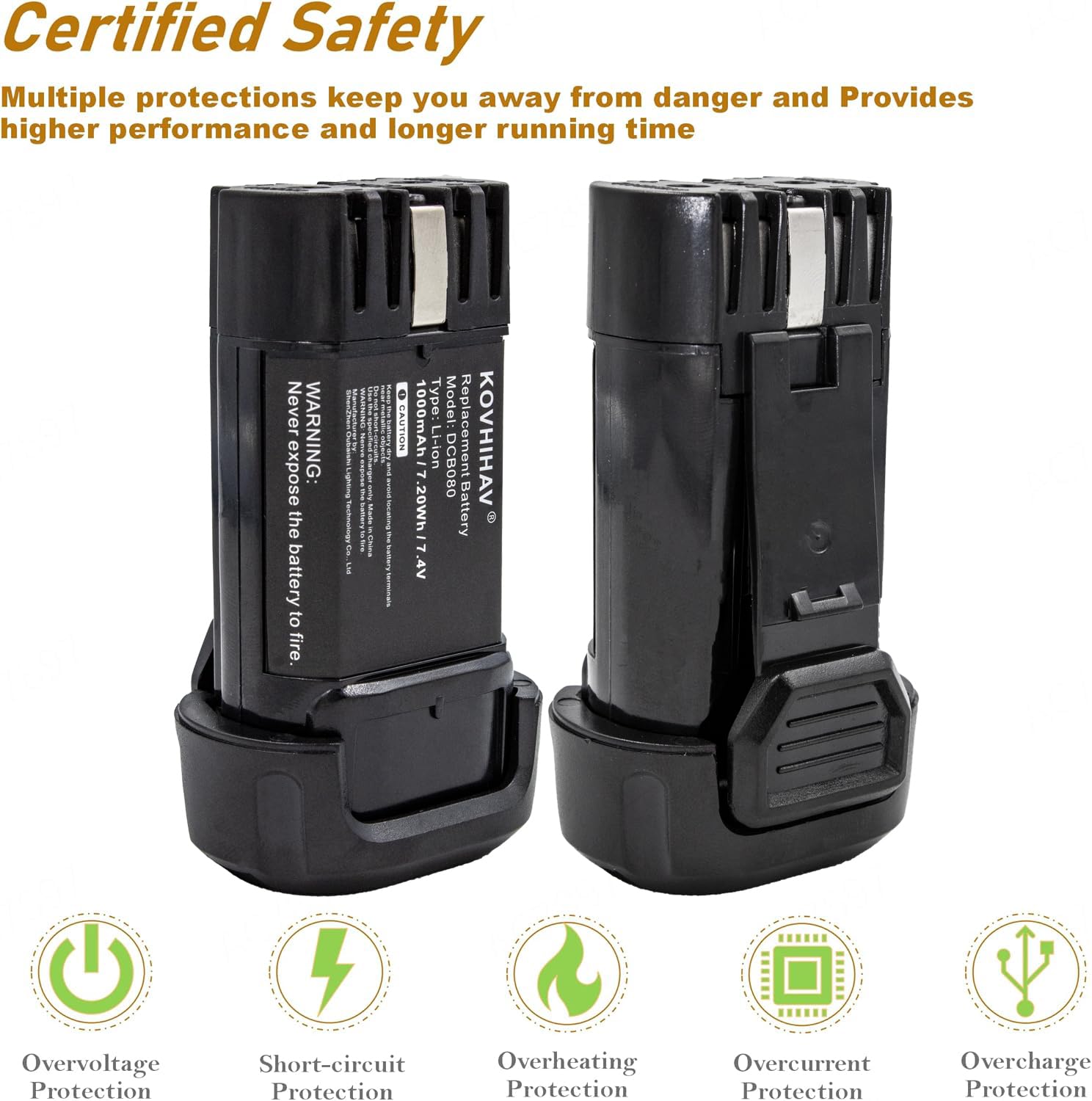 CS BATTERY 8V MAX - 77g lightweight design improves tool handling.