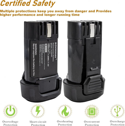 CS BATTERY 8V MAX - 77g lightweight design improves tool handling.