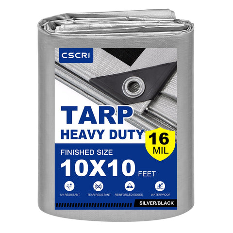 CSCRI 16Mil finished size 10x10 tarp shields outdoor gear from rain and dust