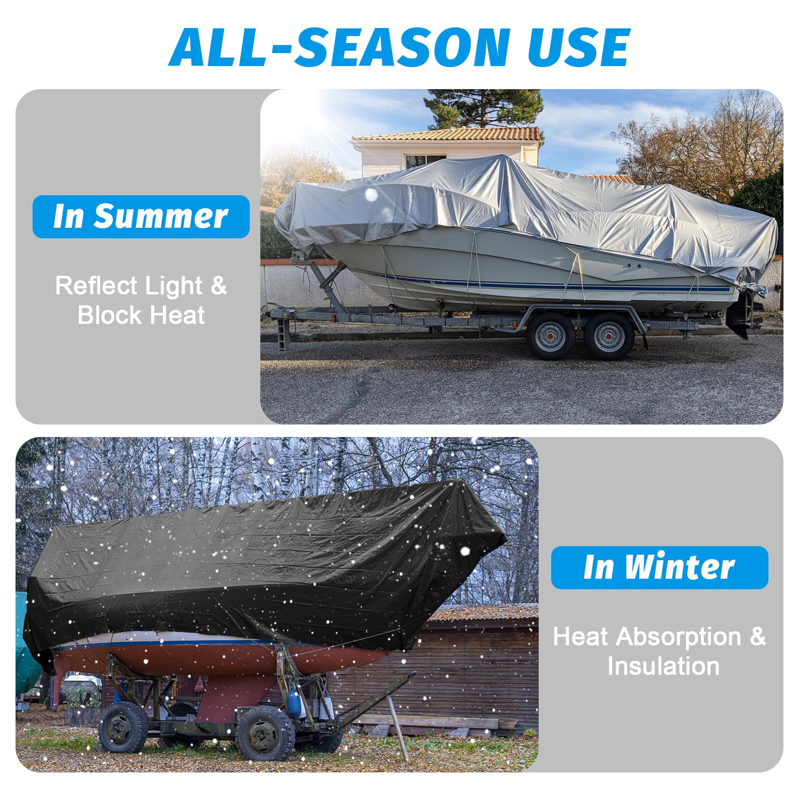 CSCRI black-side all-season tarp absorbs heat for winter insulation