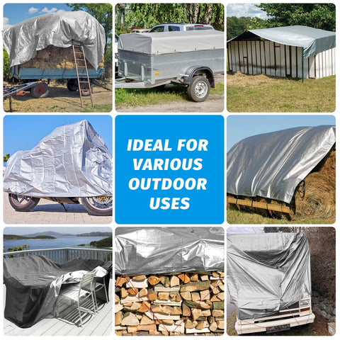 CSCRI multi-purpose tarp suitable for camping, roofing, and firewood