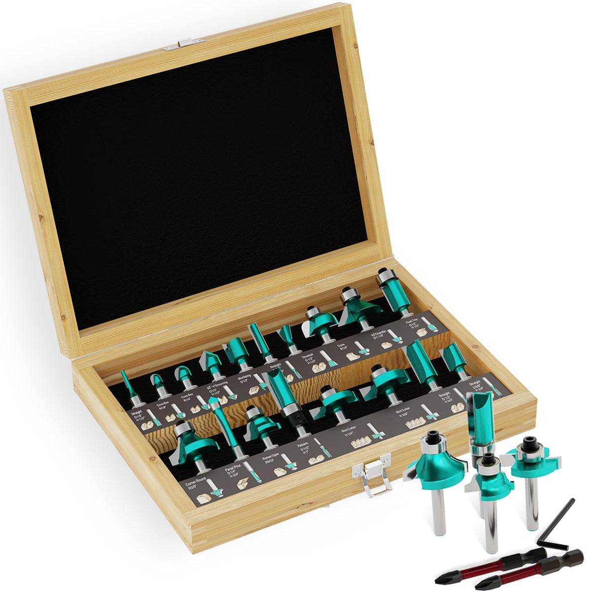CSOOM router bits with 1/4-inch shank deliver clean, precise cuts in hardwood and softwood.