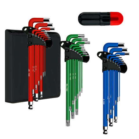 C&T 27-piece Allen wrenches in a carry bag for quick on-the-go repairs.