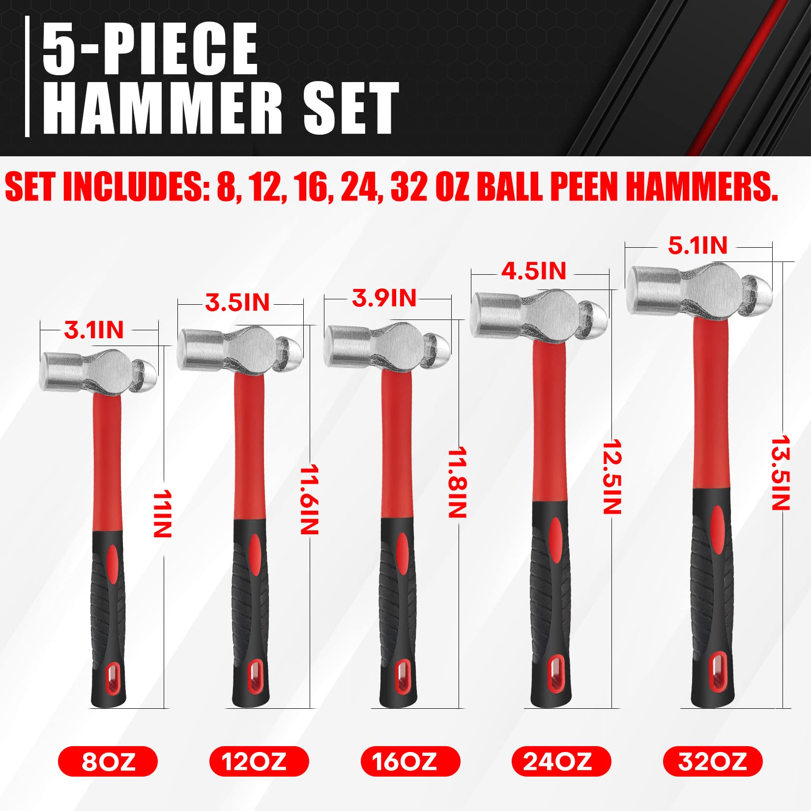 C&T 12oz ball peen hammer ideal for rivets and small denting jobs.