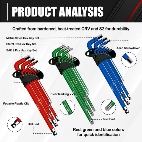 C&T ball-end hex wrench with 25-degree entry aids tight-space access.