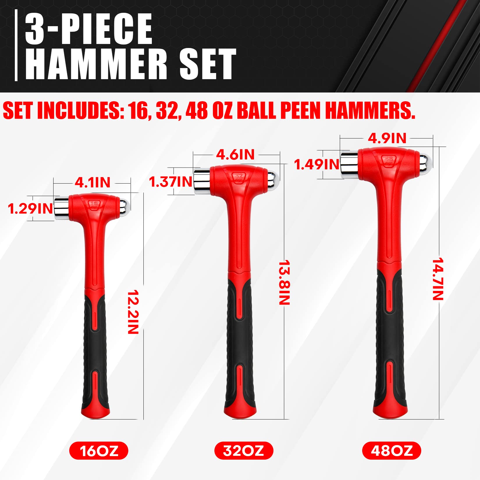 C&T 48oz ball peen hammer designed for heavy duty striking tasks