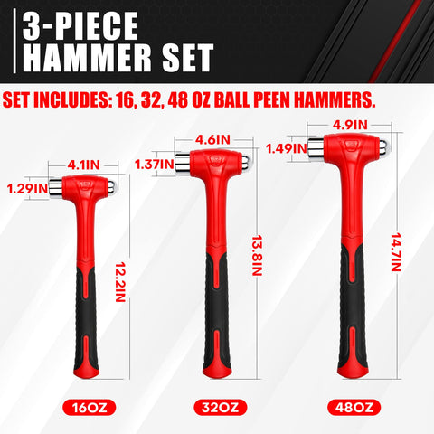 C&T 48oz ball peen hammer designed for heavy duty striking tasks