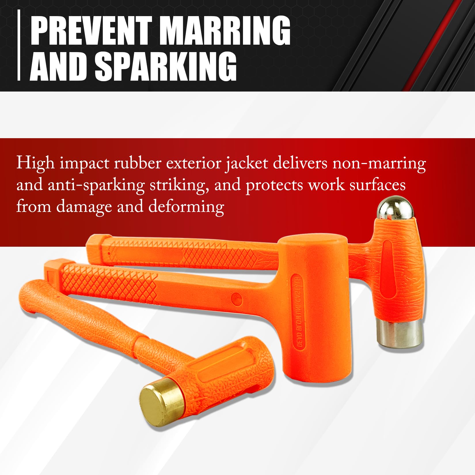 C&amp;T brass hammer head leaves no marks on sensitive metals.