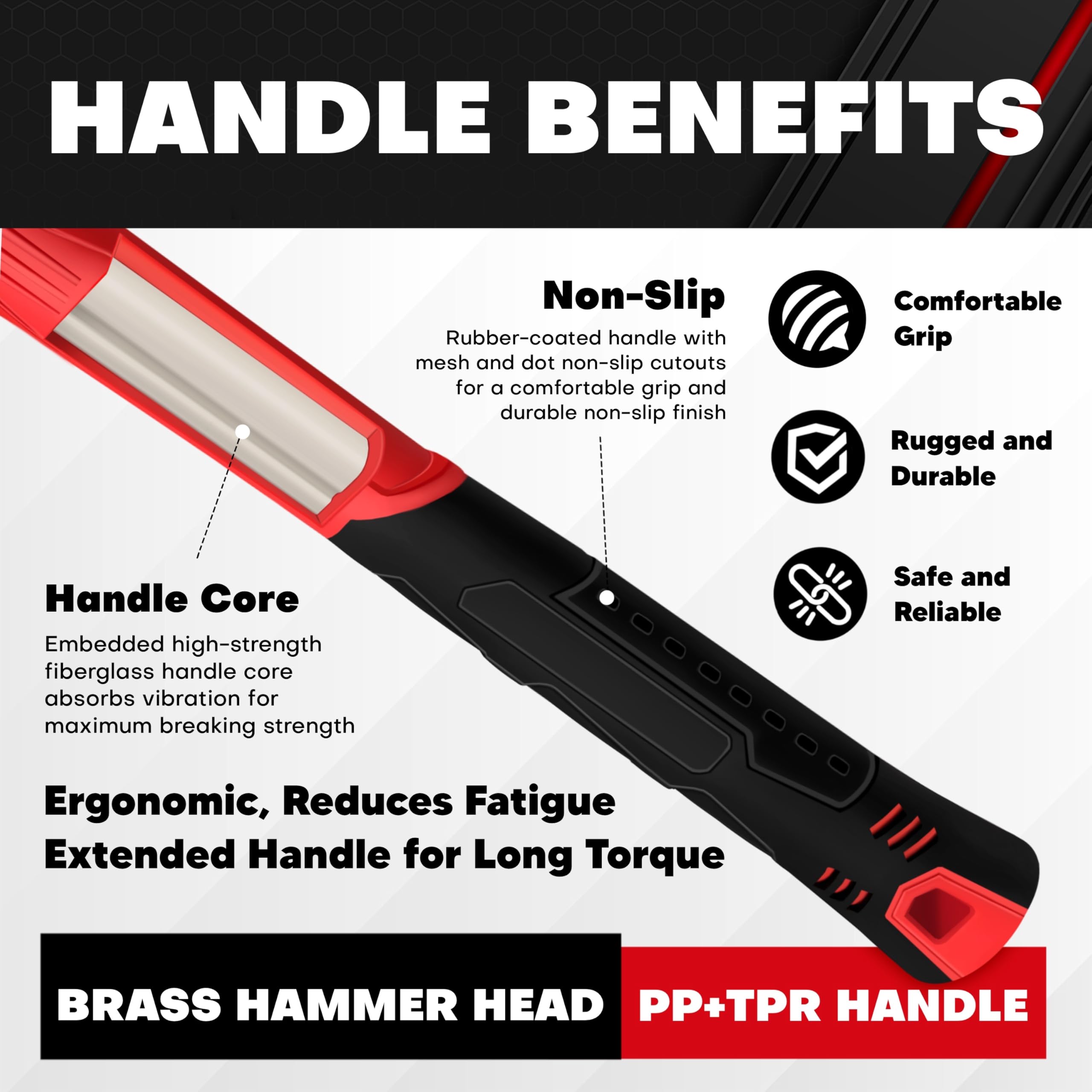 CT Brass Sledge Hammer corrosion resistant construction for tough environments.