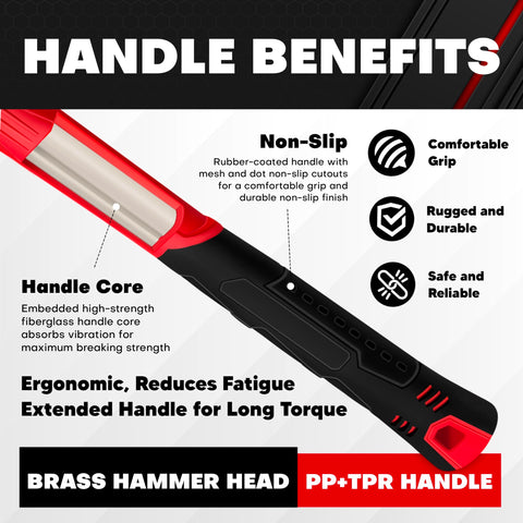 CT Brass Sledge Hammer corrosion resistant construction for tough environments.