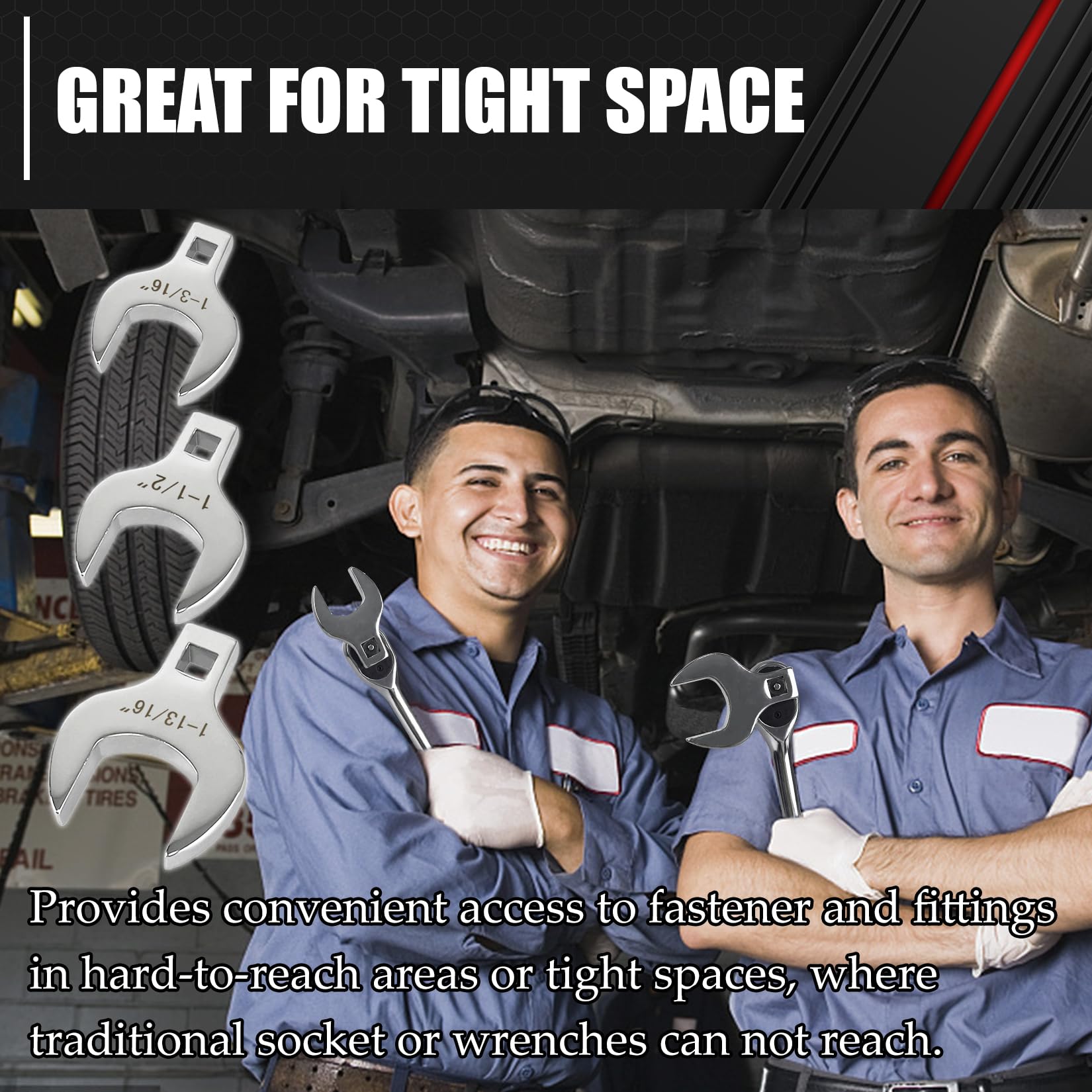 C&T crowfoot wrench polished chrome finish resists corrosion.