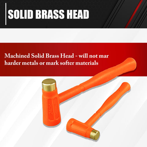 C&T dead blow hammer grip close-up showing unibody molded handle.