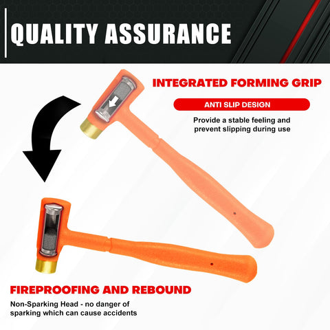 C&T dead blow hammer set bright orange color for quick kit identification.