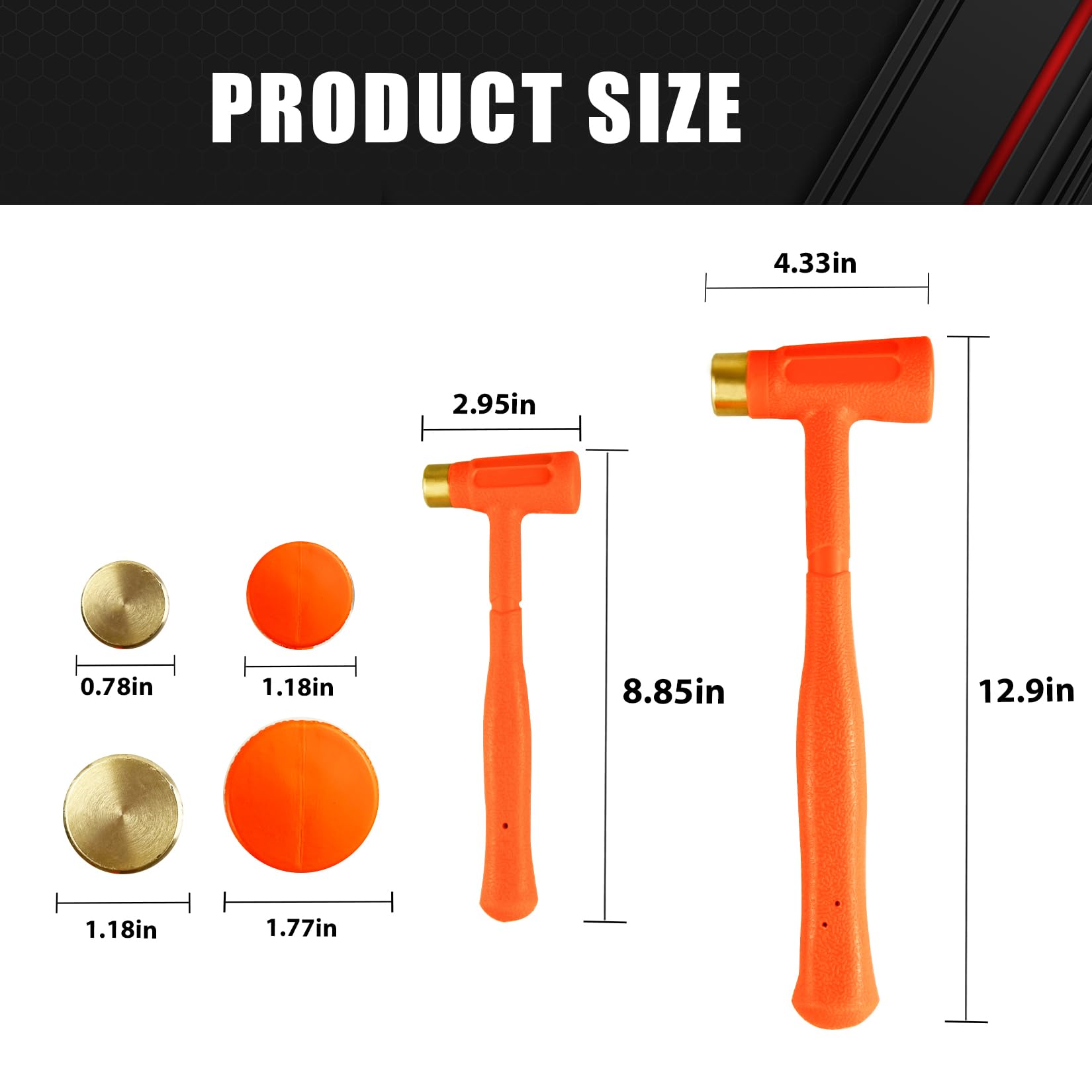 C&T dead blow hammer set includes two sizes for diverse tasks.