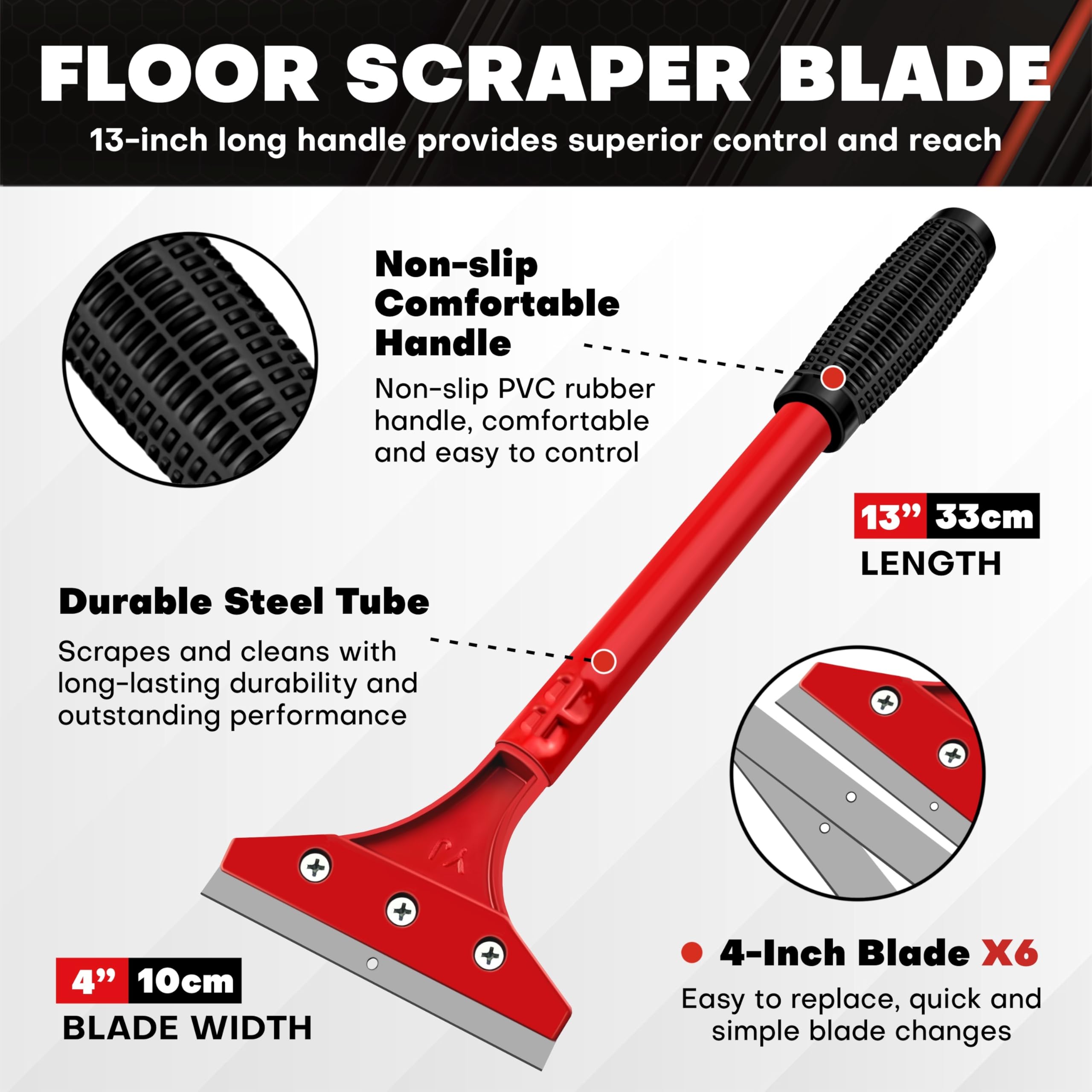 C&T 13 inch floor scraper blade with 4 inch replacement blades.