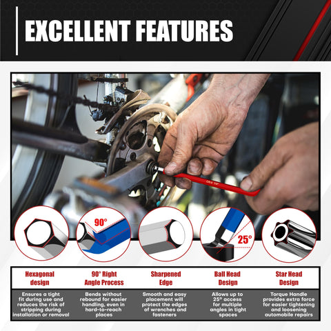 Ergonomic T-handle provides better leverage and torque for tough screws.