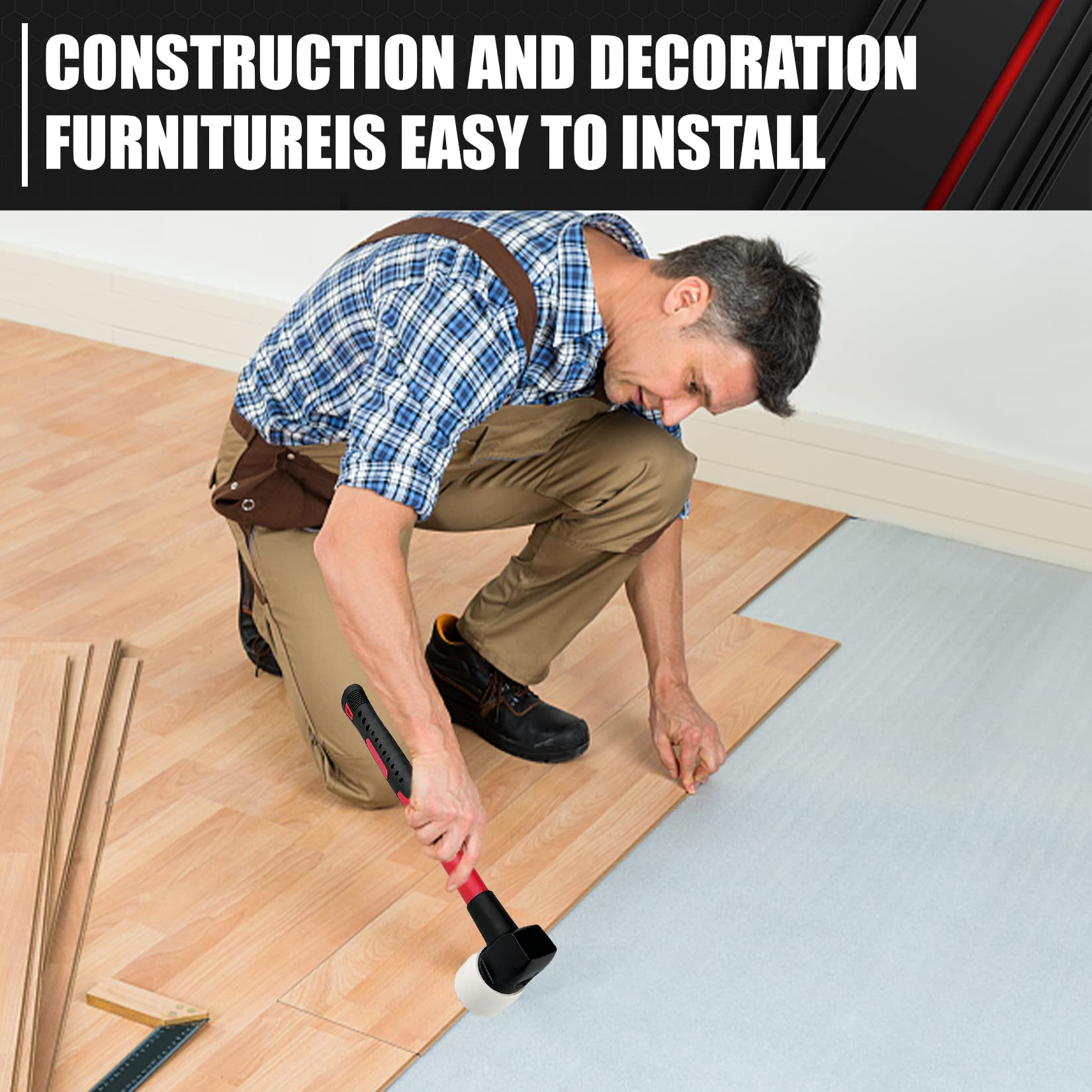 C&T durable mallet design supports precise tapping with minimal floor marking