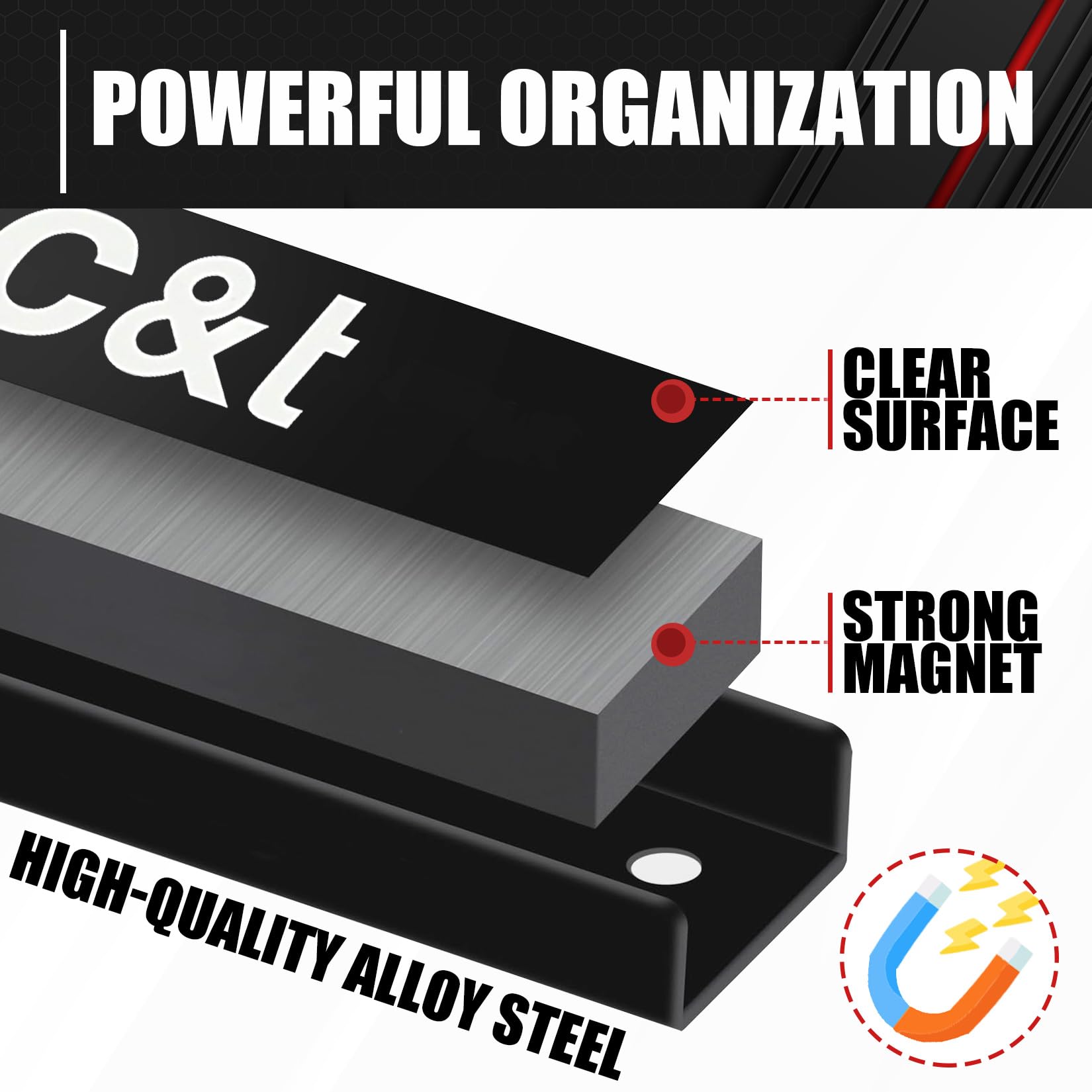 C&T magnetic tool holder strip in durable alloy steel