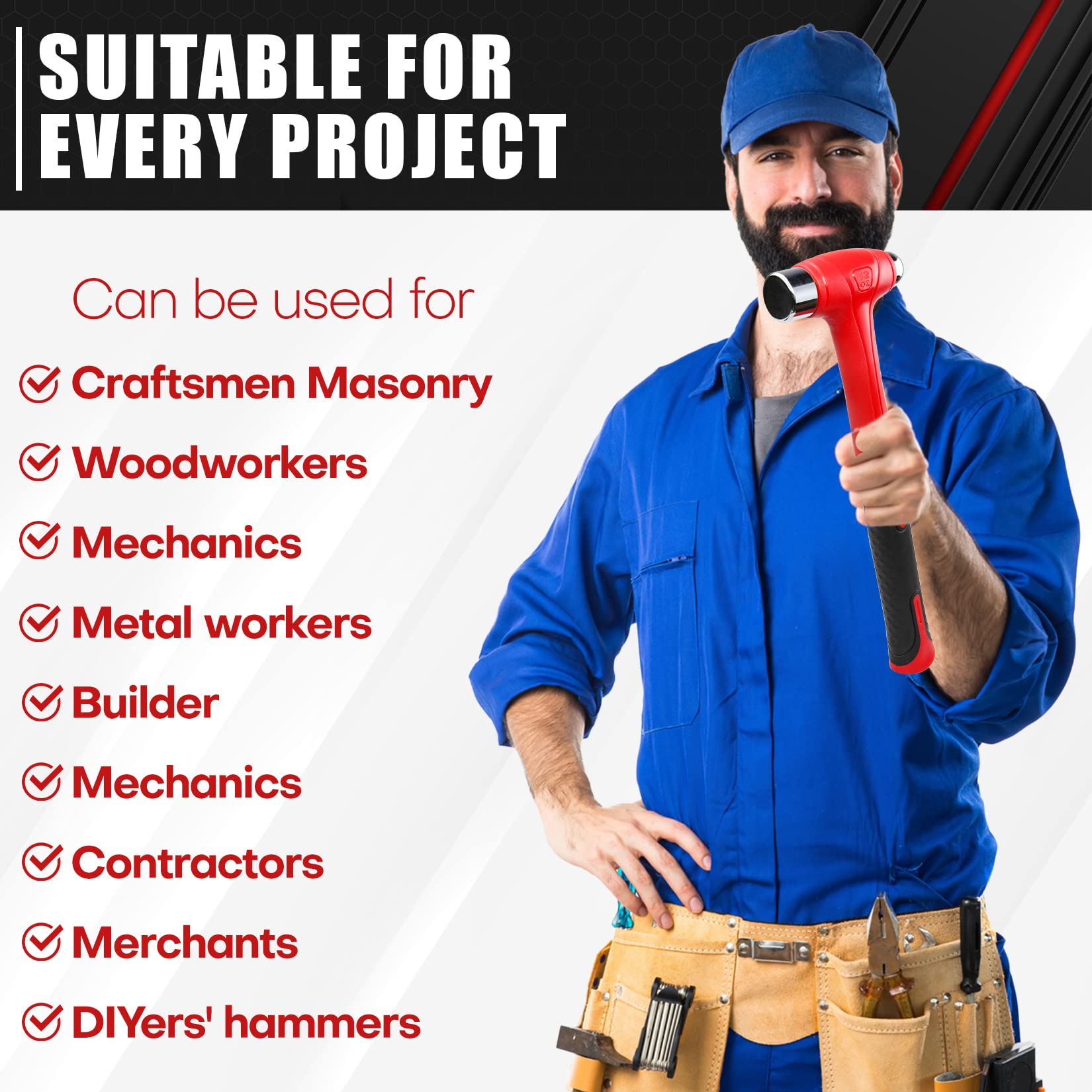 C&T hammer with TPR coated grip reduces fatigue during use