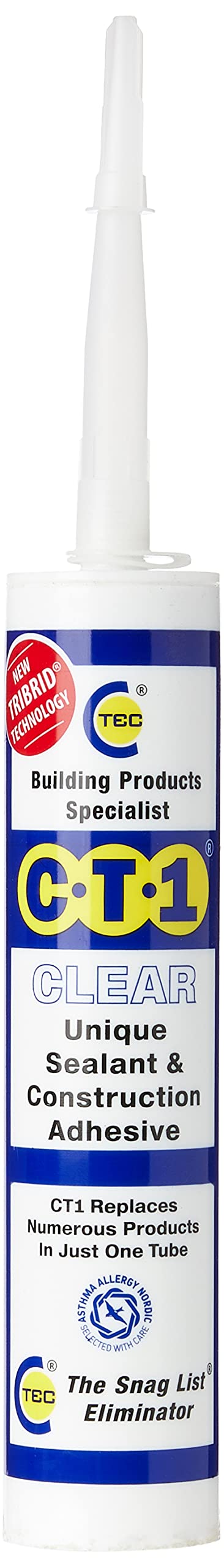 CT1CLEAR bottle front view ready for interior and exterior sealing projects.