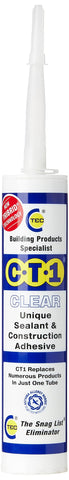 CT1CLEAR bottle front view ready for interior and exterior sealing projects.