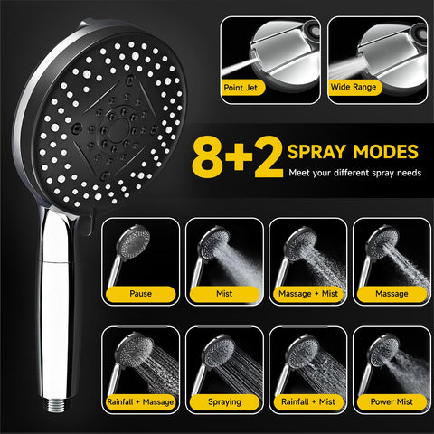 CTBOM dual shower head with handheld for versatile rinsing and cleaning