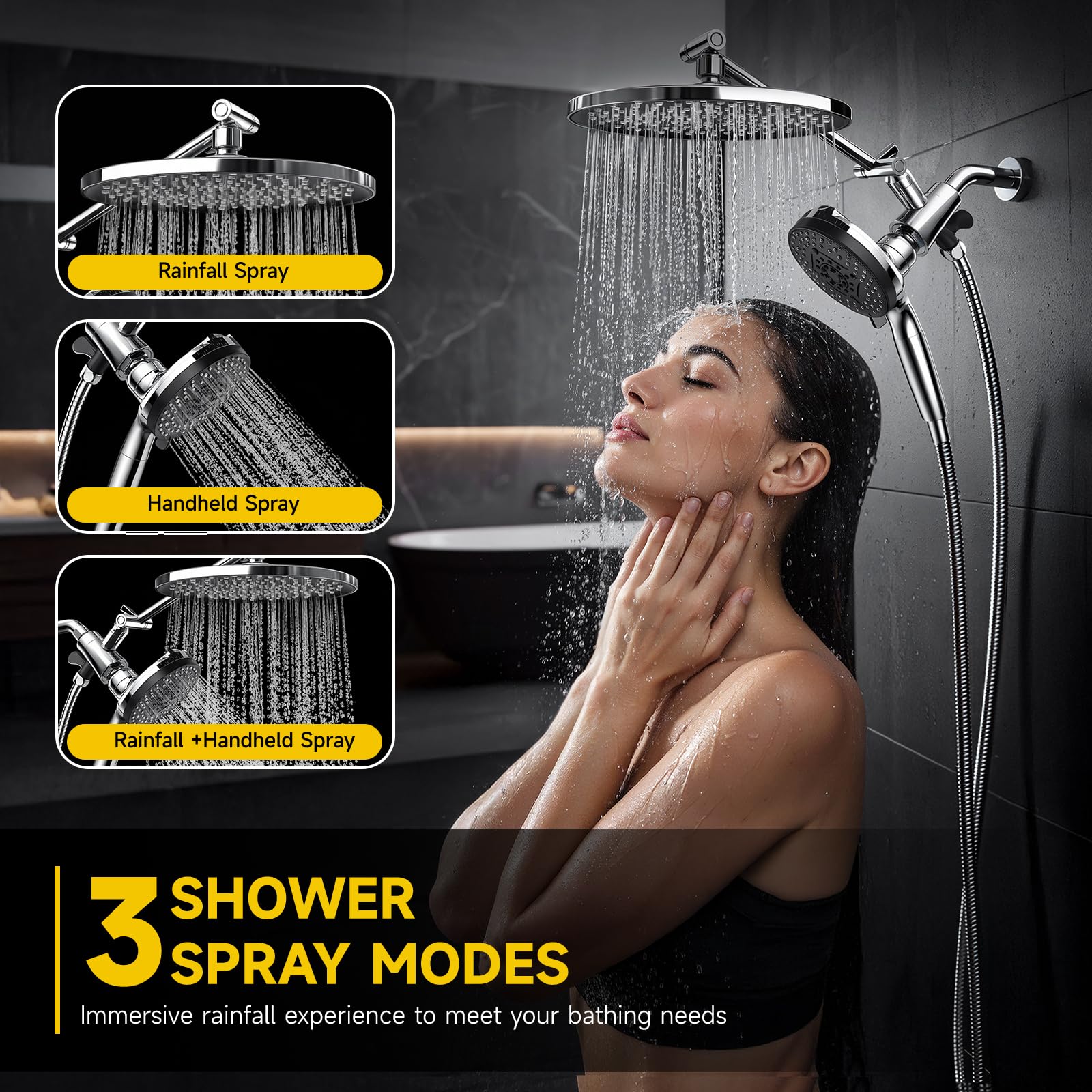 CTBOM handheld shower head with hose for targeted cleansing