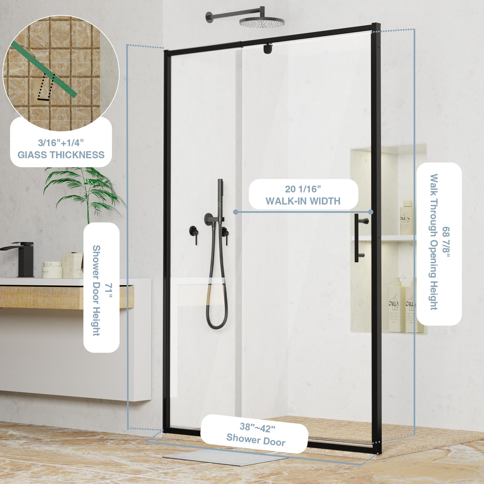 Ctlumh shower door side-view showcasing contemporary design.