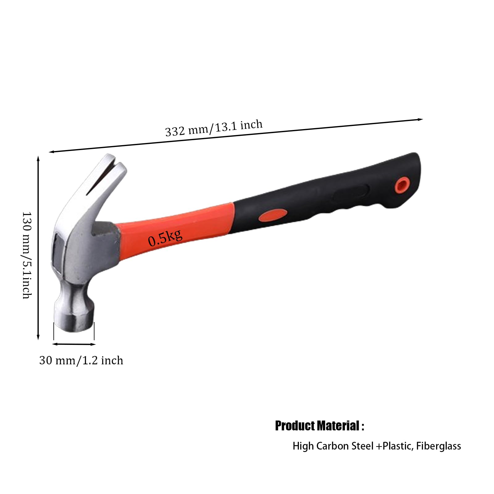 CTrowelpro hammer close-up shows the durable carbon steel head.