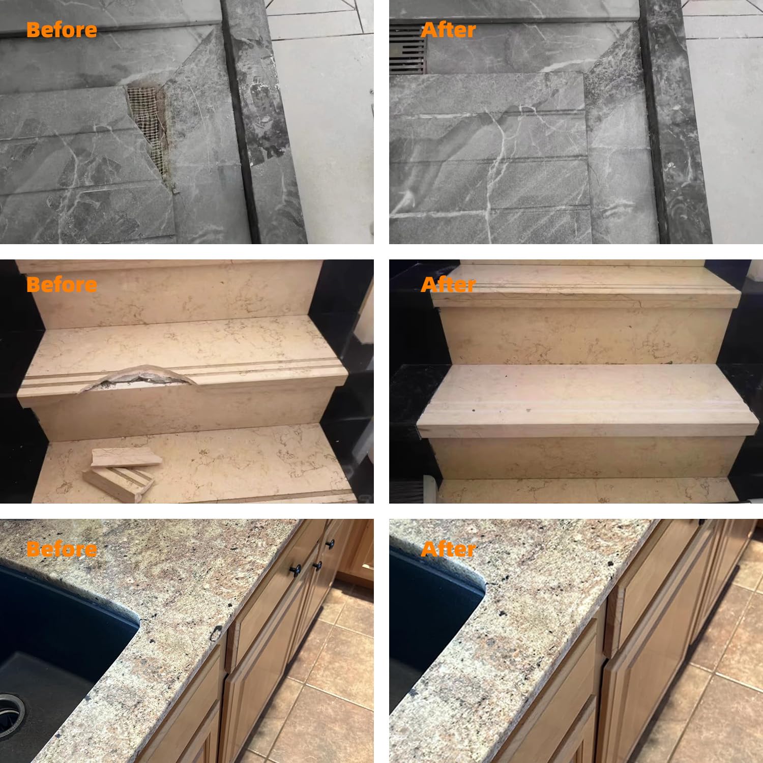 CTUYSY tile and fiberglass repair kit with tools for quick repairs.