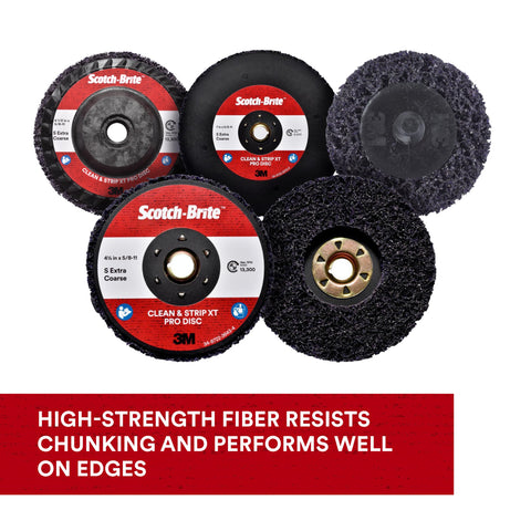 Cubitron Scotch-Brite XT Pro Disc efficiently removes rust from metal surfaces.