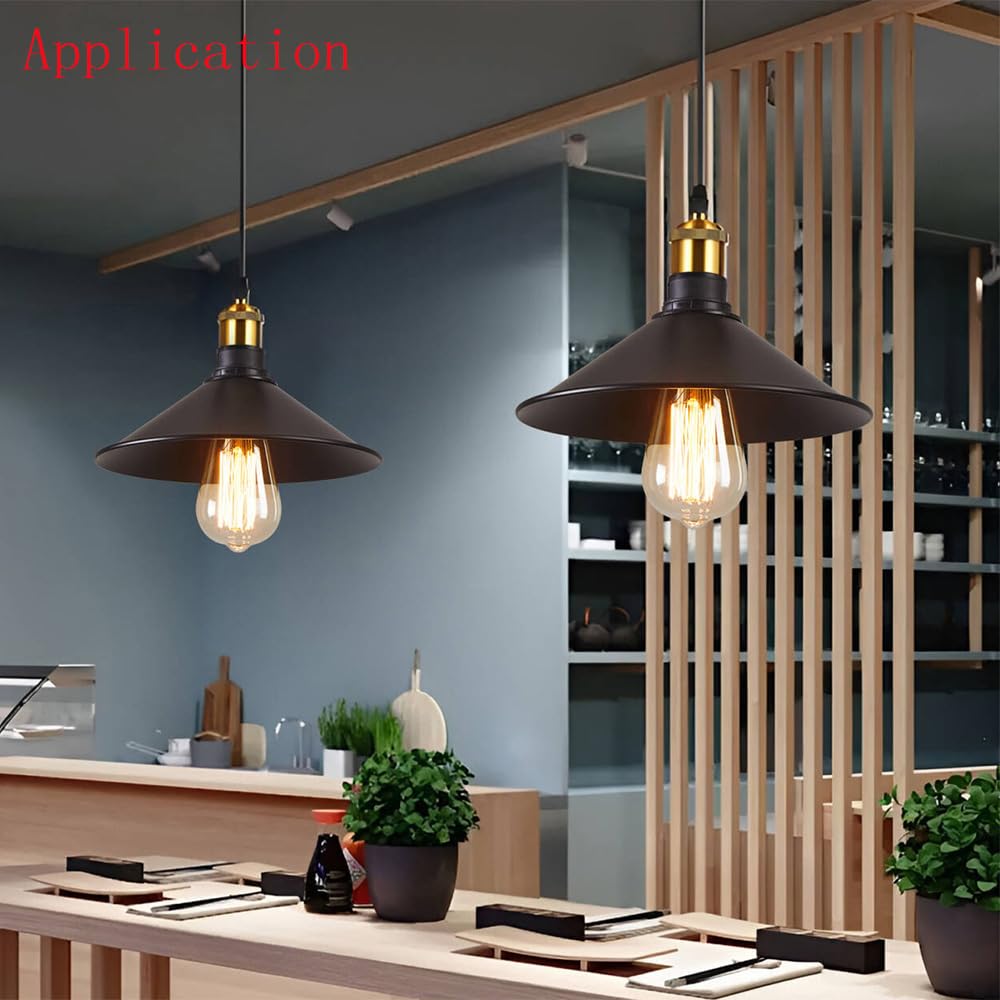 CUFEAL black cone lampshade replacement enhances rustic ceiling lighting
