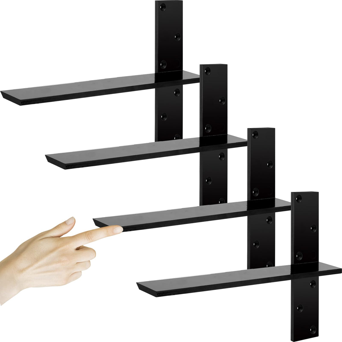 Cuguords floating shower bench bracket side angle showing strong 18-inch support