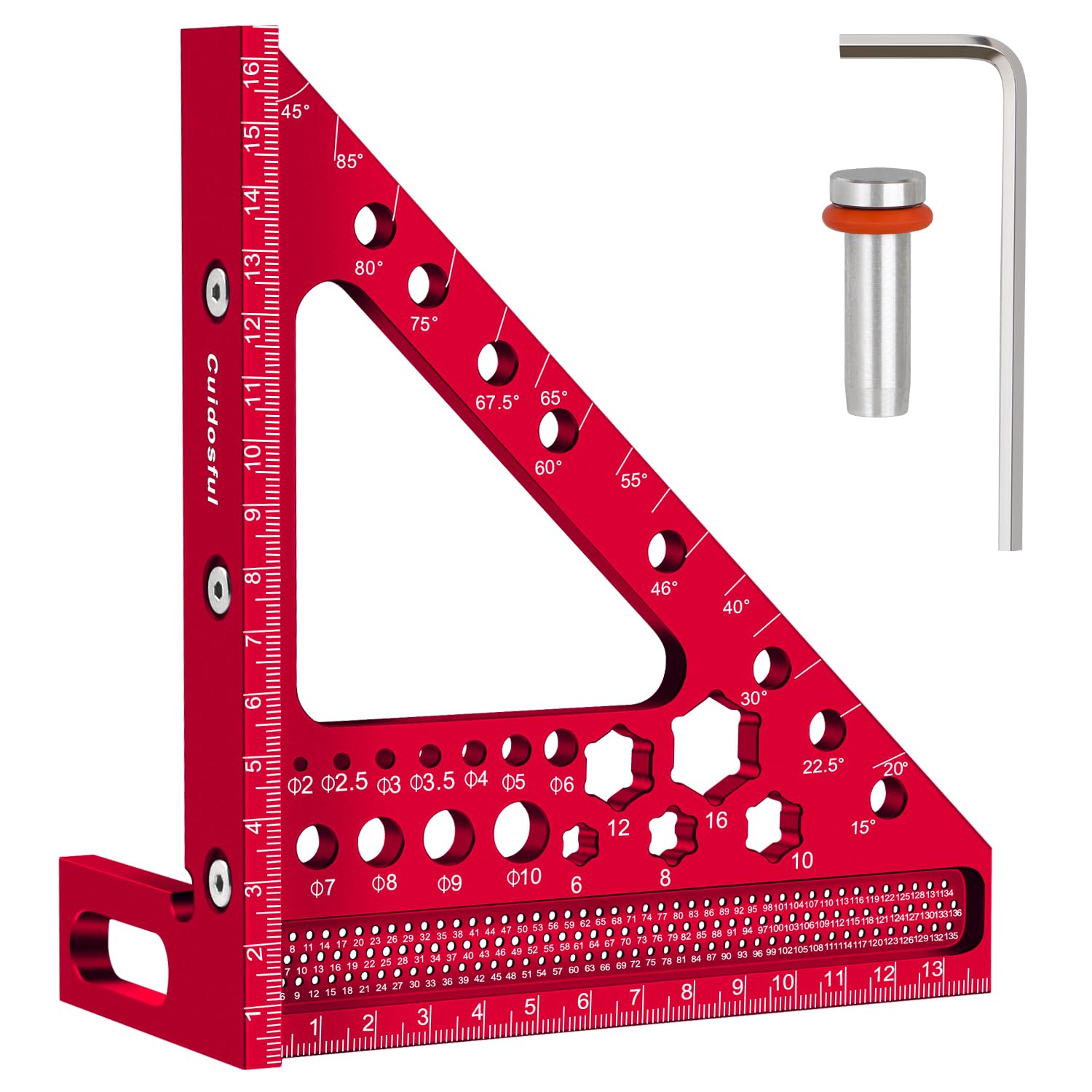 Cuidosful 6.5-inch metric 3D ruler side view for precise layouts