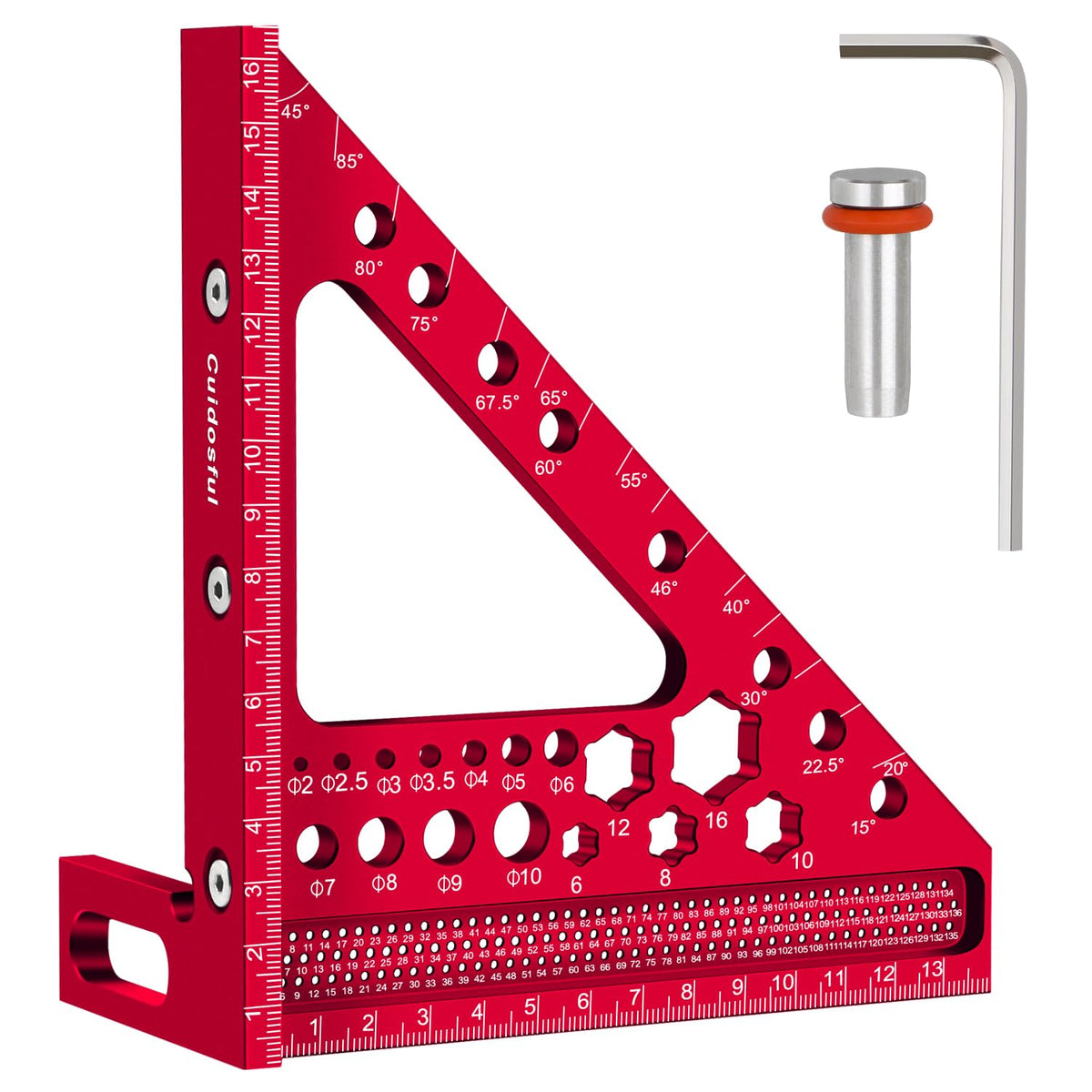 Cuidosful 6.5-inch metric 3D ruler side view for precise layouts