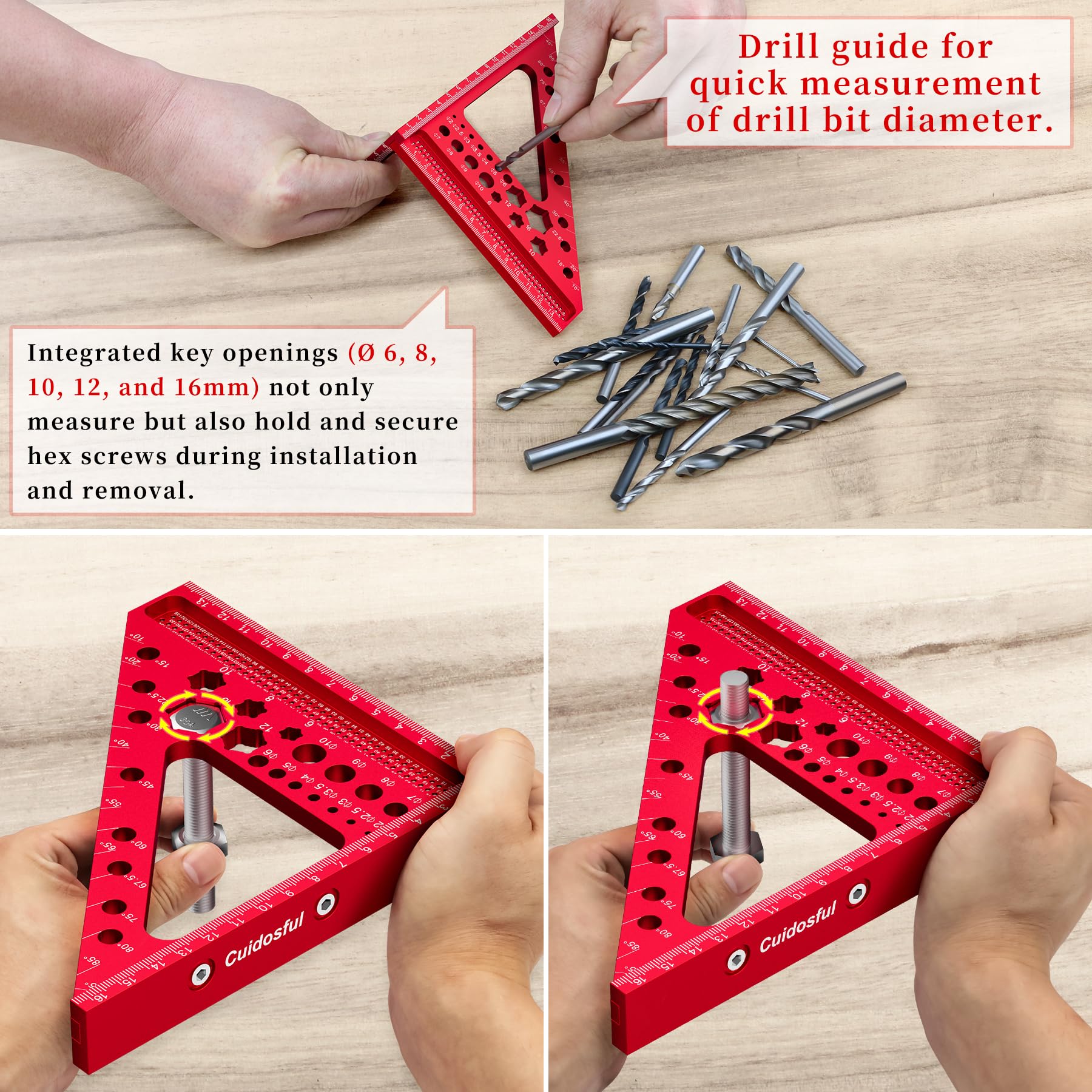Cuidosful aircraft-grade aluminum body with anodized finish for durable workshop use