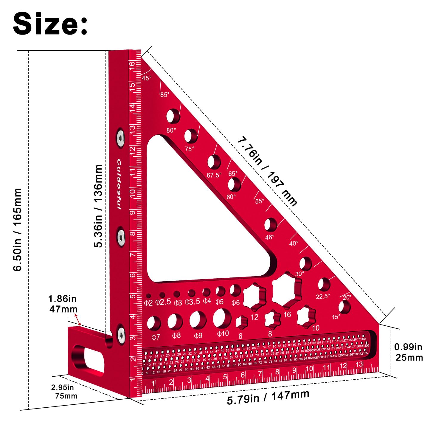 Cuidosful drill guide feature for accurate drill point locations
